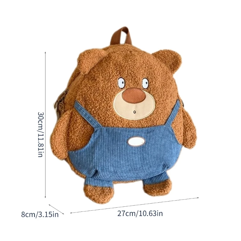 Women Plush Shoulder Bag Girls Bear Backpack Cartoon Animal Crossbody Bag