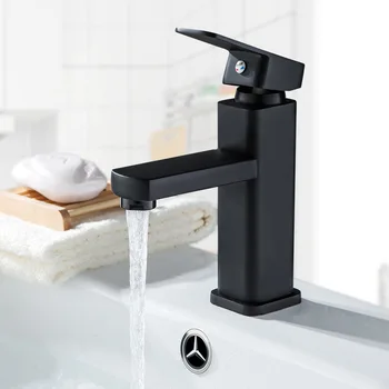 Rubinetto per lavabo in acciaio inossidabile Rubinetto quadrato da cucina per bagno domestico a doppio uso caldo e freddo 1