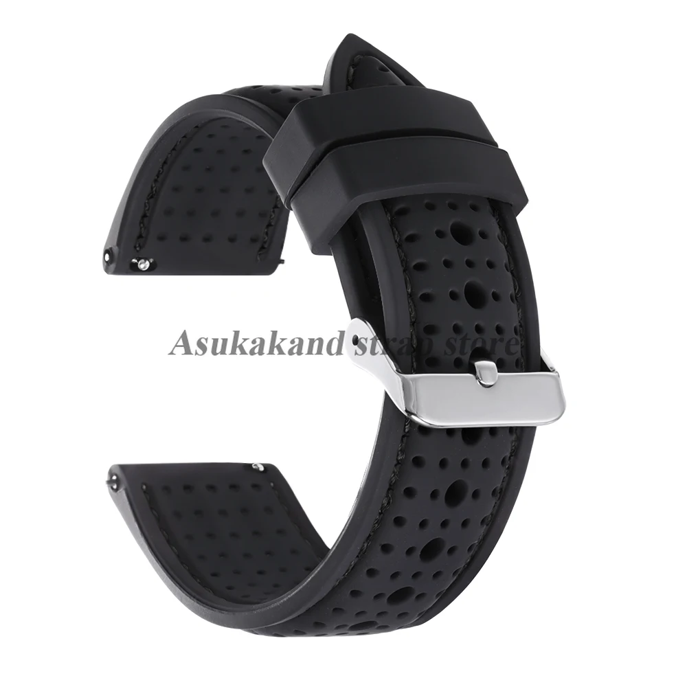 Premium Silicone Breathable Quick Release Rubber Watch Band Strap