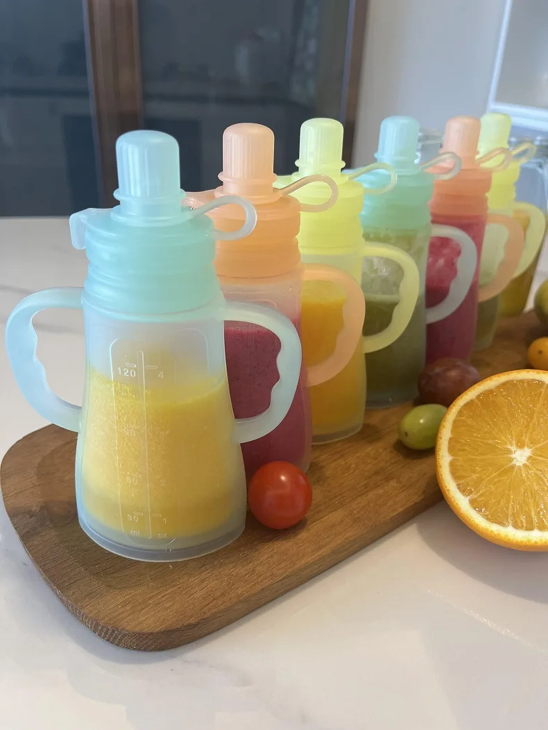 New Reusable Silicone Breast Milk Storage Bag Leak-proof Suckable Juice BPA Free for Baby Feeding Food Storage bottle baby food storage containers,food pouch,breastmilk storage bags