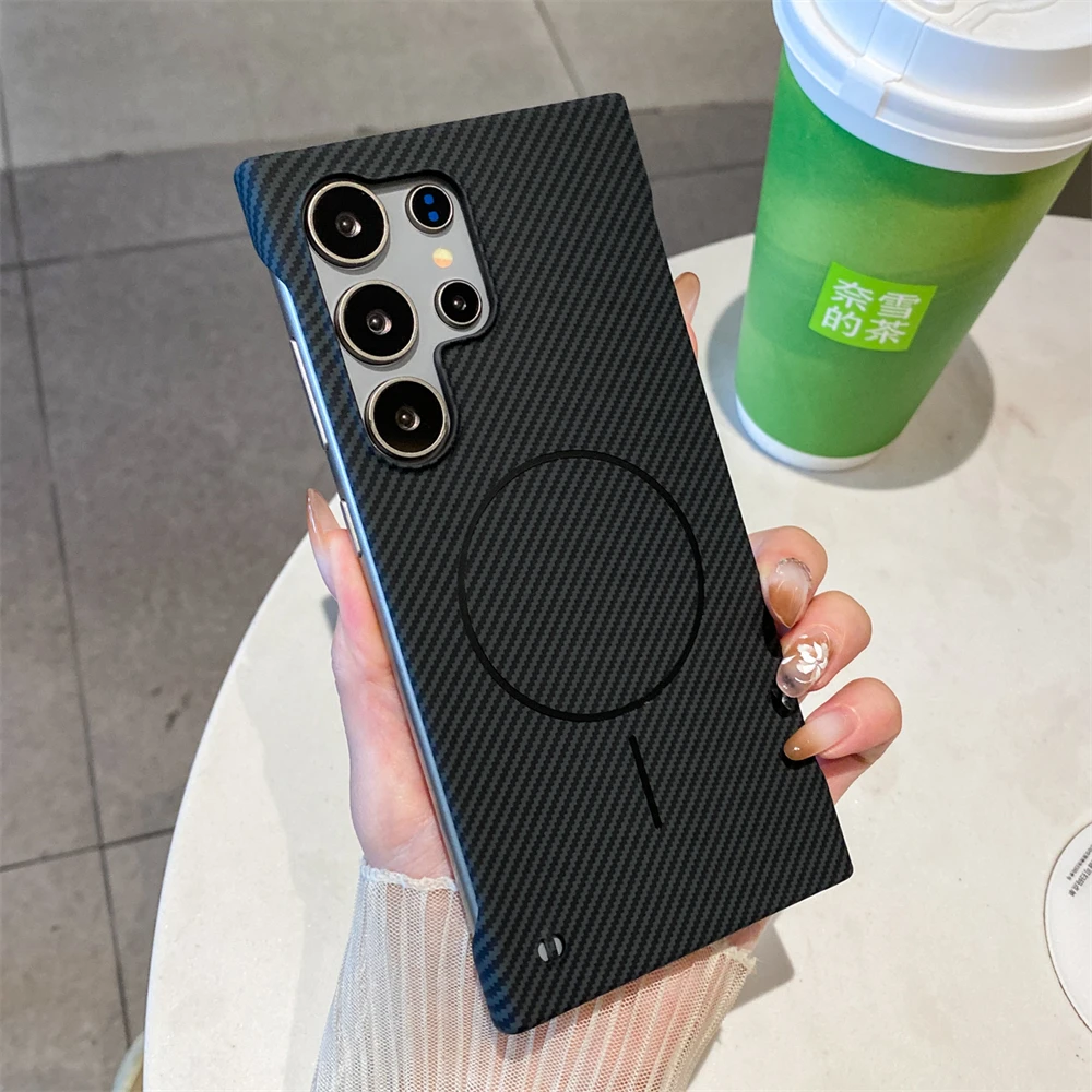Ultra Slim Carbon Fiber Magnetic Case with Wireless Charging Compatibility