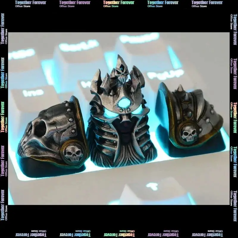 

Lich King Resin Keycap Light Transmission Hand-made Customize Keycaps For Keyboard Keycaps Set World Of Warcraft Figure Pc Gamer