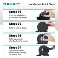Meuleuse d'angle électrique sans fil YOFIDRA 125 mm, 3 vitesses variables, pour le travail du bois et la découpe, compatible avec les batteries Makita. 4
