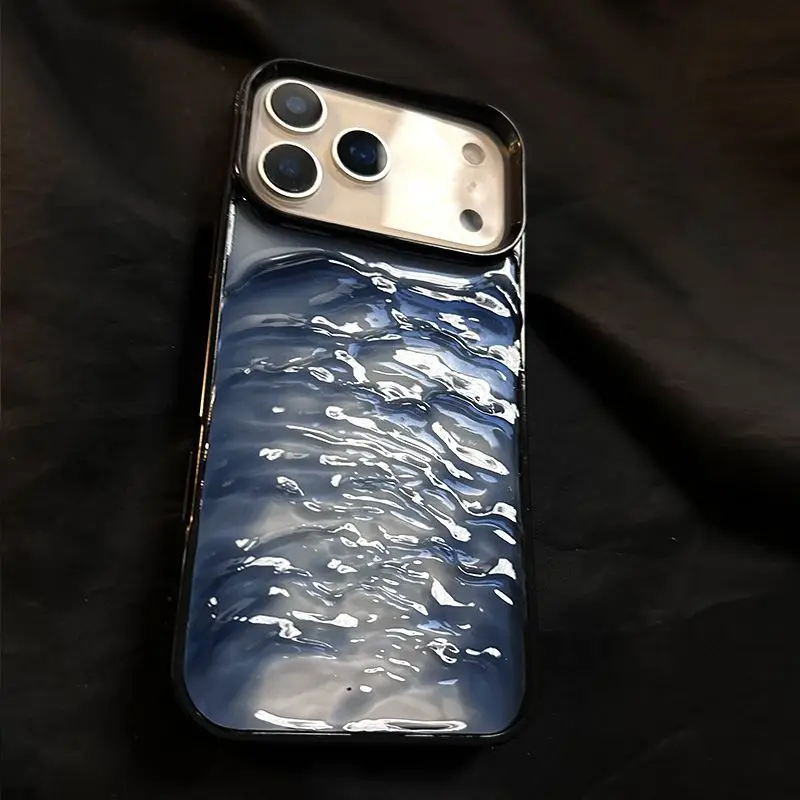 3D Black Wave Water Surface Creative Phone Case - Stylish Protective Cover