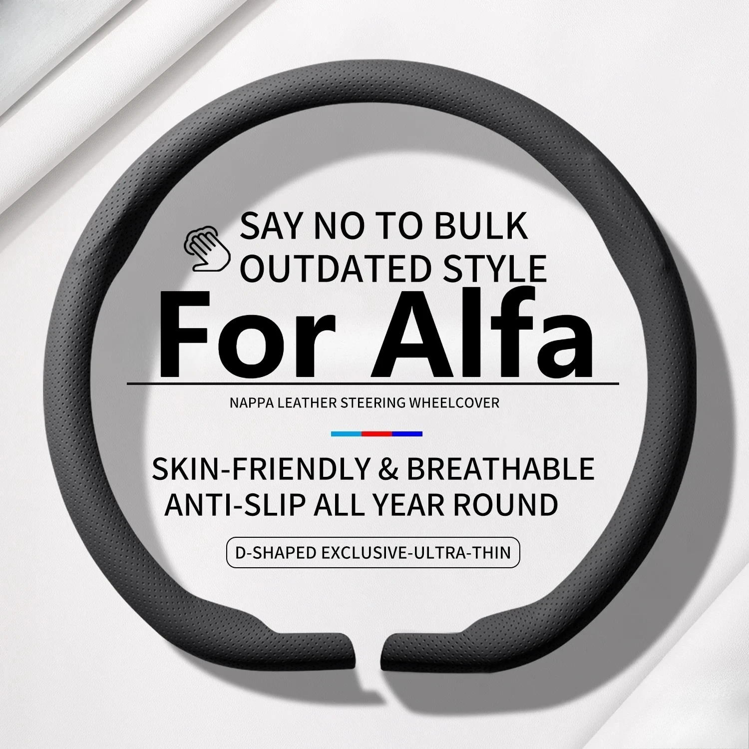2026 New Ultra ThinNappa Leather perfect fit Car Steering Cover For Alfa Romeo Tonale Stelvio Giulia Car Accessories 1