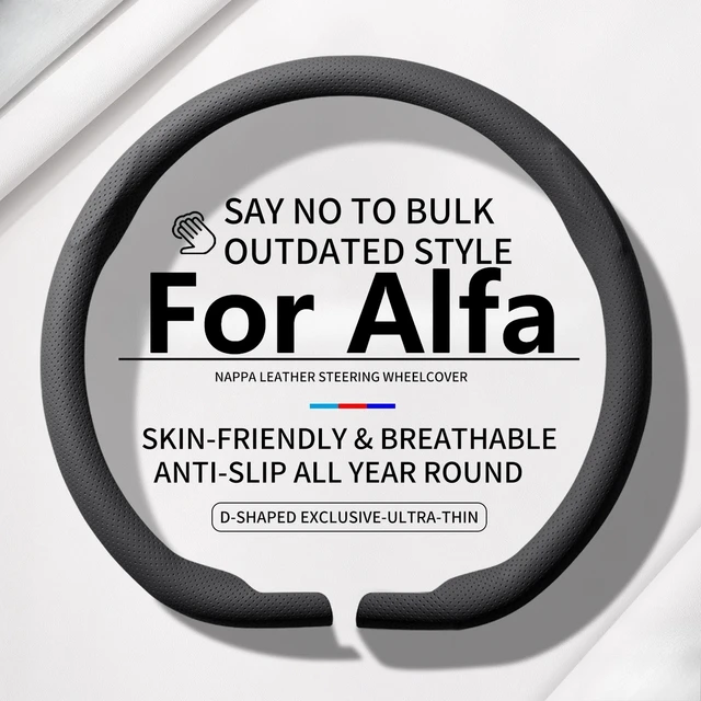 2026 New Ultra ThinNappa Leather perfect fit Car Steering Cover For Alfa Romeo Tonale Stelvio Giulia Car Accessories 1