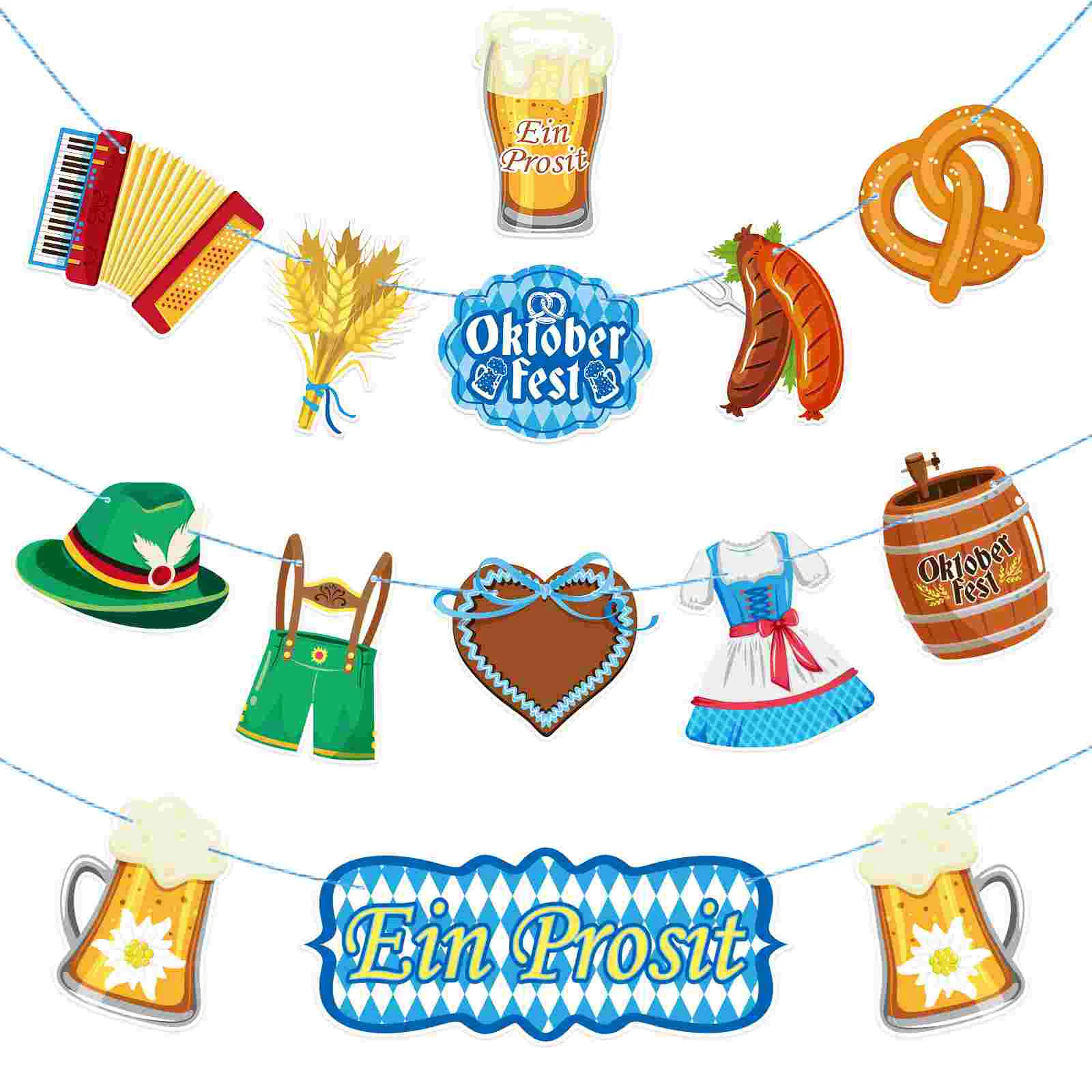 

PRETYZOOM Oktoberfest Sign Banner Oktoberfest Bavarian German Party Bunting Party Backdrop Decoration