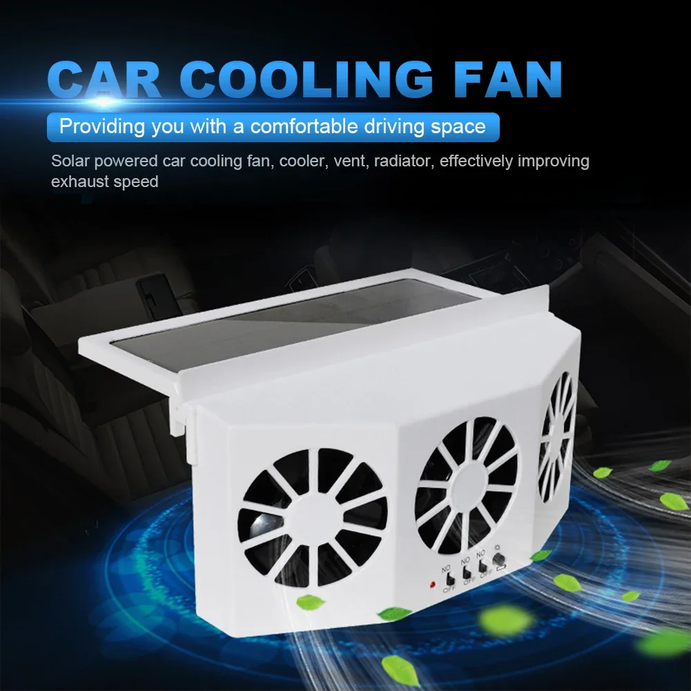 Auto Cooling Fan 3 Heads 2 Speed Suction Interior Cooler Car Exhaust Fan Solar Charging Auto Ventilation Fan for Vehicle Truck