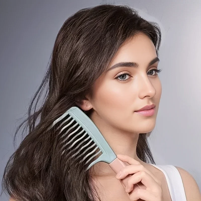 1pc Dual Wide-Tooth Hair Combs for Long Curls Voluminous Styles Curly Hair Management Home Massage