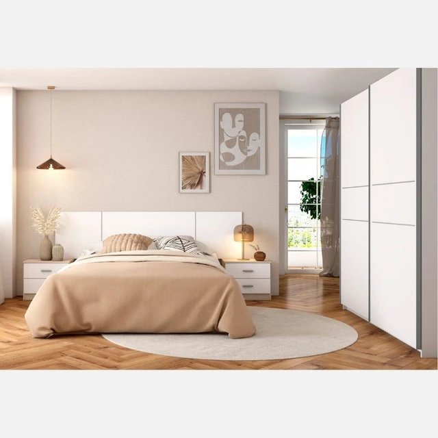Pack dormitorio matrimonio (cama+cabecero+mesitas+cómoda+armario)