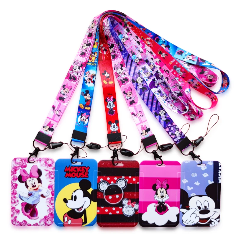 DisneyMickeyMinnieIdentificationCardHolderlanyardsKeychain