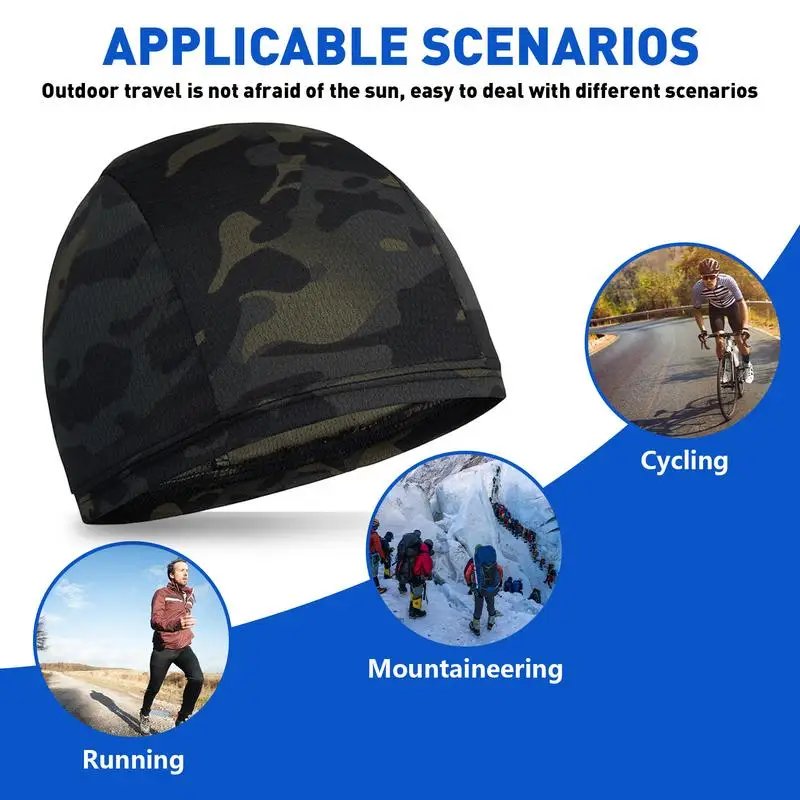 Cooling Skull Caps Breathable Summer Cycling Caps Ice Fabric Anti-UV Bicycle Head Scarf Helmet Liner Sports Fishing Running Hat 4