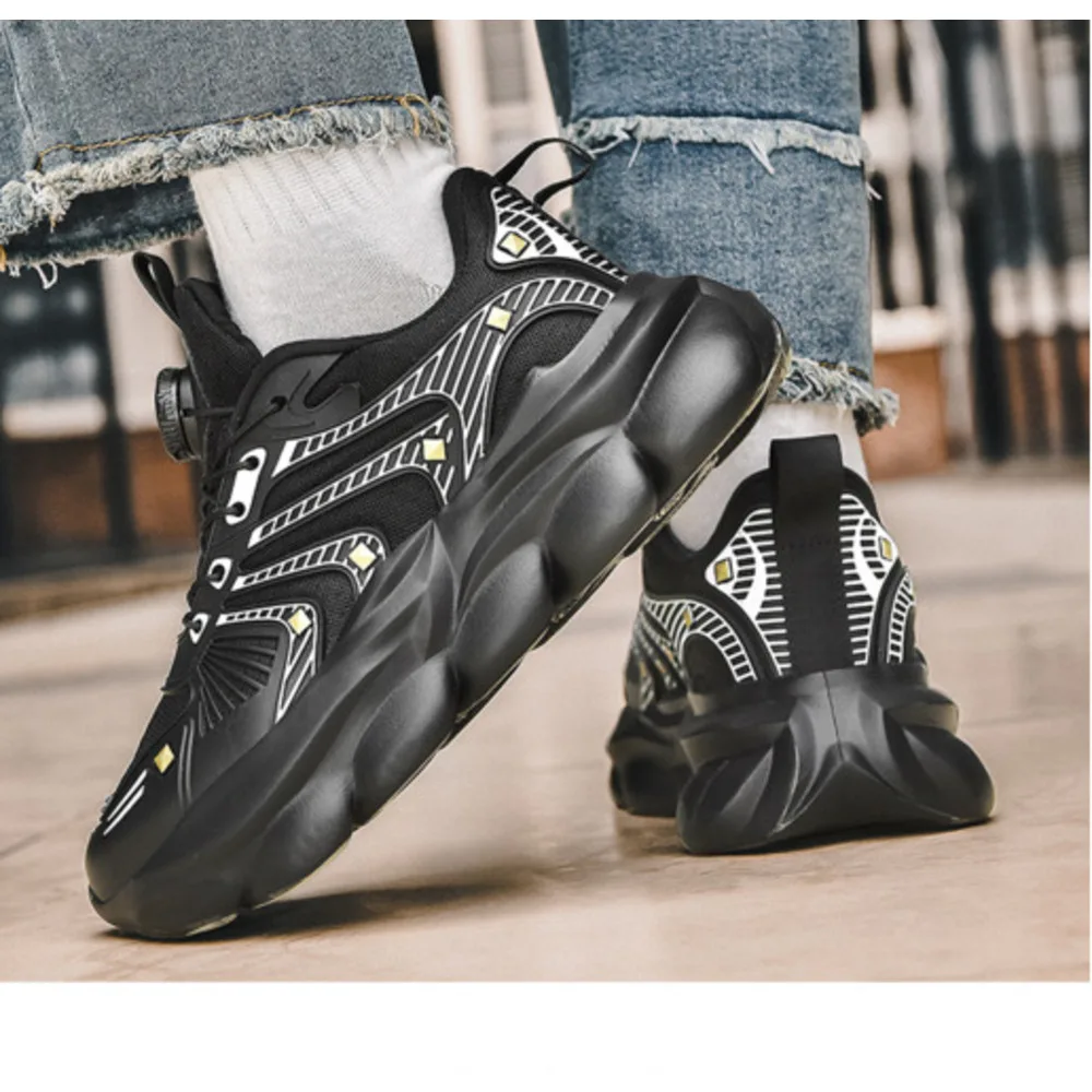 Sports new ultra light rubber running with rotating buttons fashionable and versatile casual shoes comfortable Outdoor  Trainers Sports Sneakers_voghion.com