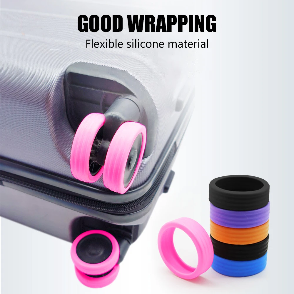 32/8Pcs Silicone Wheels Protector For Luggage Reduce Noise Travel Luggage Wheels Cover Accessories
