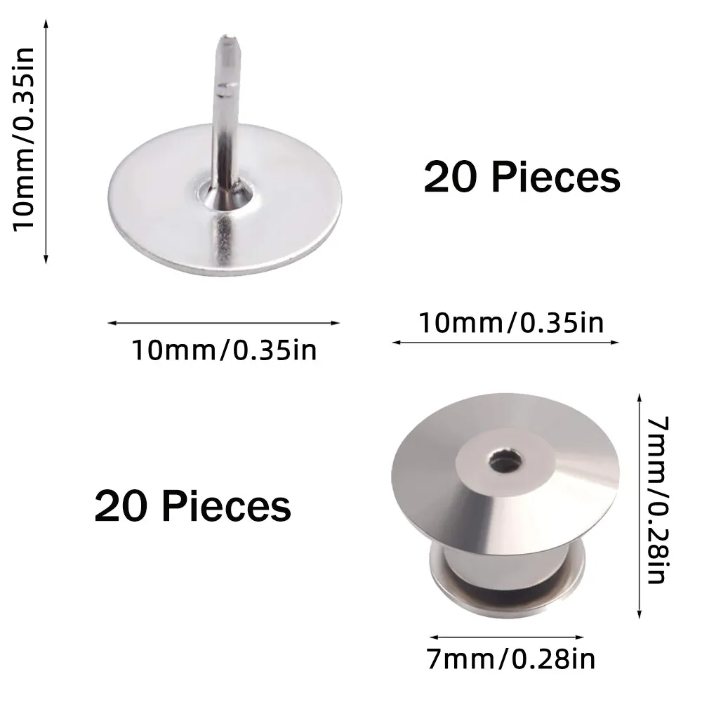 40Pcs Blank Metall Locking Pin Zurück Locking Pin Keeper Verschluss Für DIY Brosche Abzeichen Name Tag Hausgemachte Schmuck Machen zubehör – Detail 1