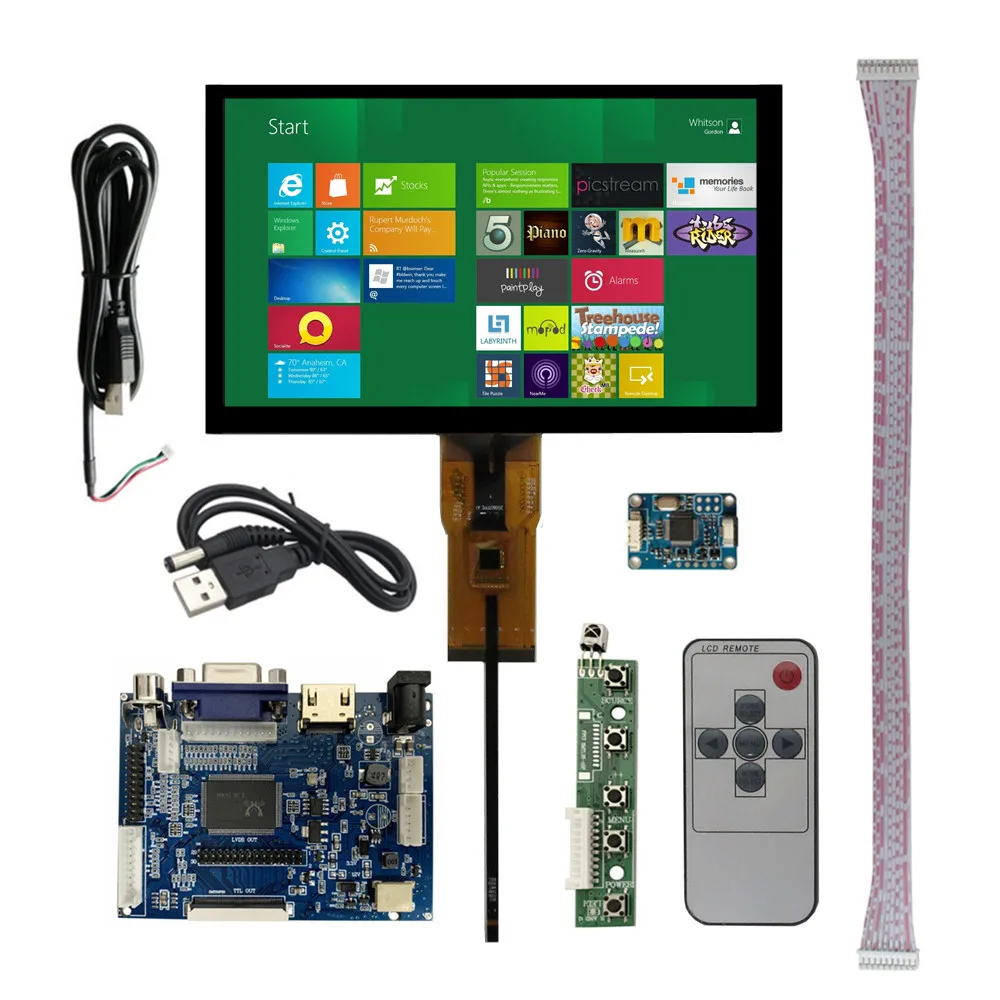 7 Inch Multipurpose LCD Display Screen Control Driver Board HDMI-Compatible VGA AV Touchscreen For Raspberry Pi PC Monitor