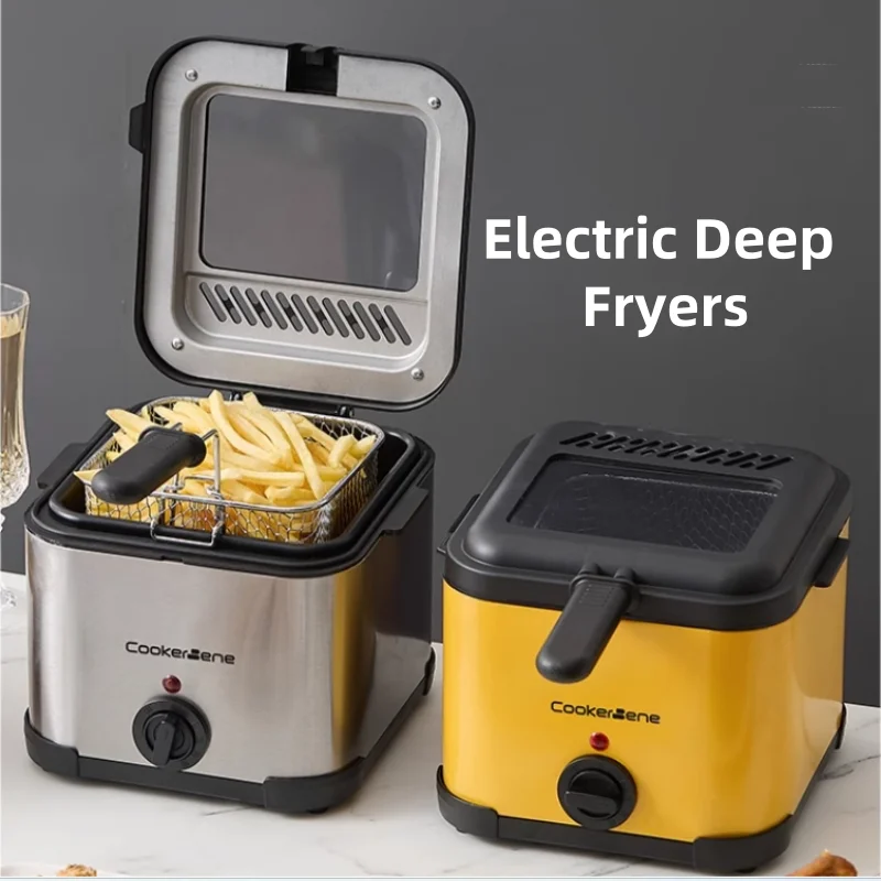 220V Multifunctional 1.5L Electric Deep Fryer with Filter Net for Frying French Fries At Home, with Temperature Control