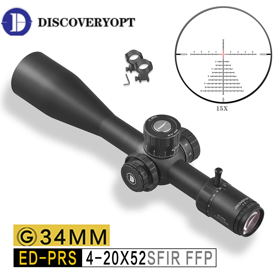 

Discovery Scope ED-PRS 4-20X52SFIR FFP Scope Sports Zerostop, оптический прицел с супер ударопрочностью