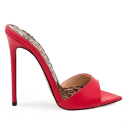 Sexy Ladies Leopard Pointed Toe Shoes for Women's Mixed Colors Peep Toe Black High Heels Shoes Mujer 2024 Non-Slip Wedding Pumps