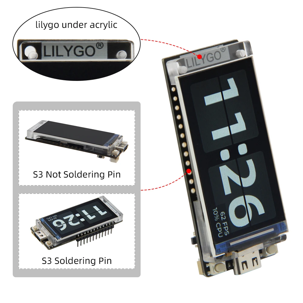 Lílio®placa de Desenvolvimento Display Lcd Wi-fi Bluetooth 5.0 Módulo sem Fio Resolução 170x320 T-display-s3 1.9 St7789 - Image 4