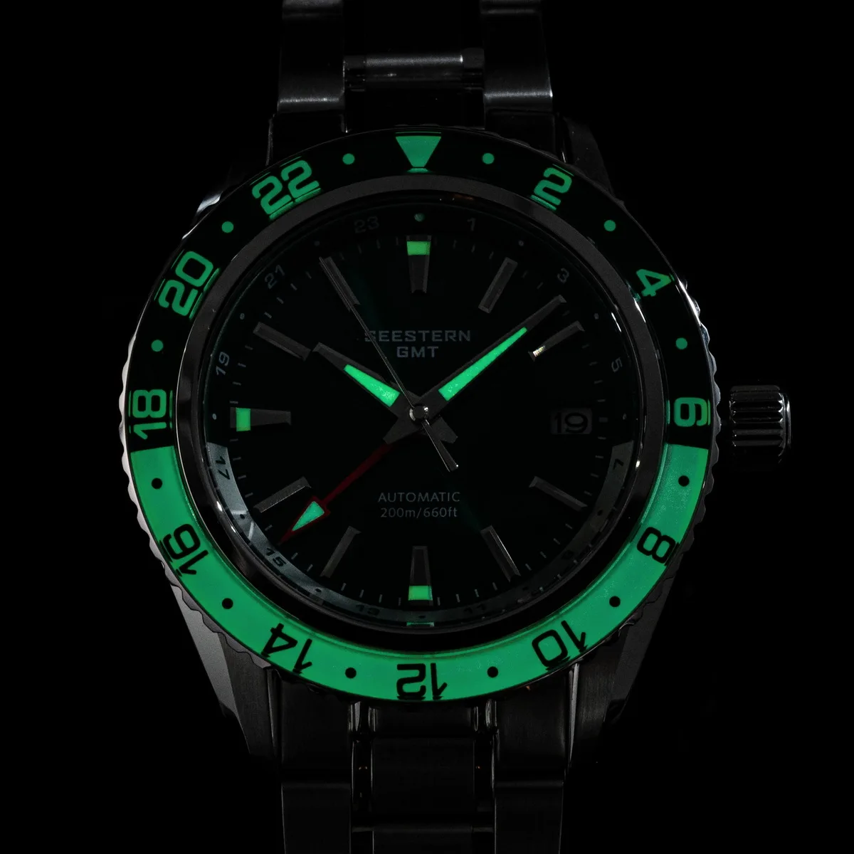 SEESTERN Men of Watch Office GMT Automatic NH34 Movement Sapphire Glass Bezel 20bar Waterproof Diver Mechanical Wristwatch S456 6
