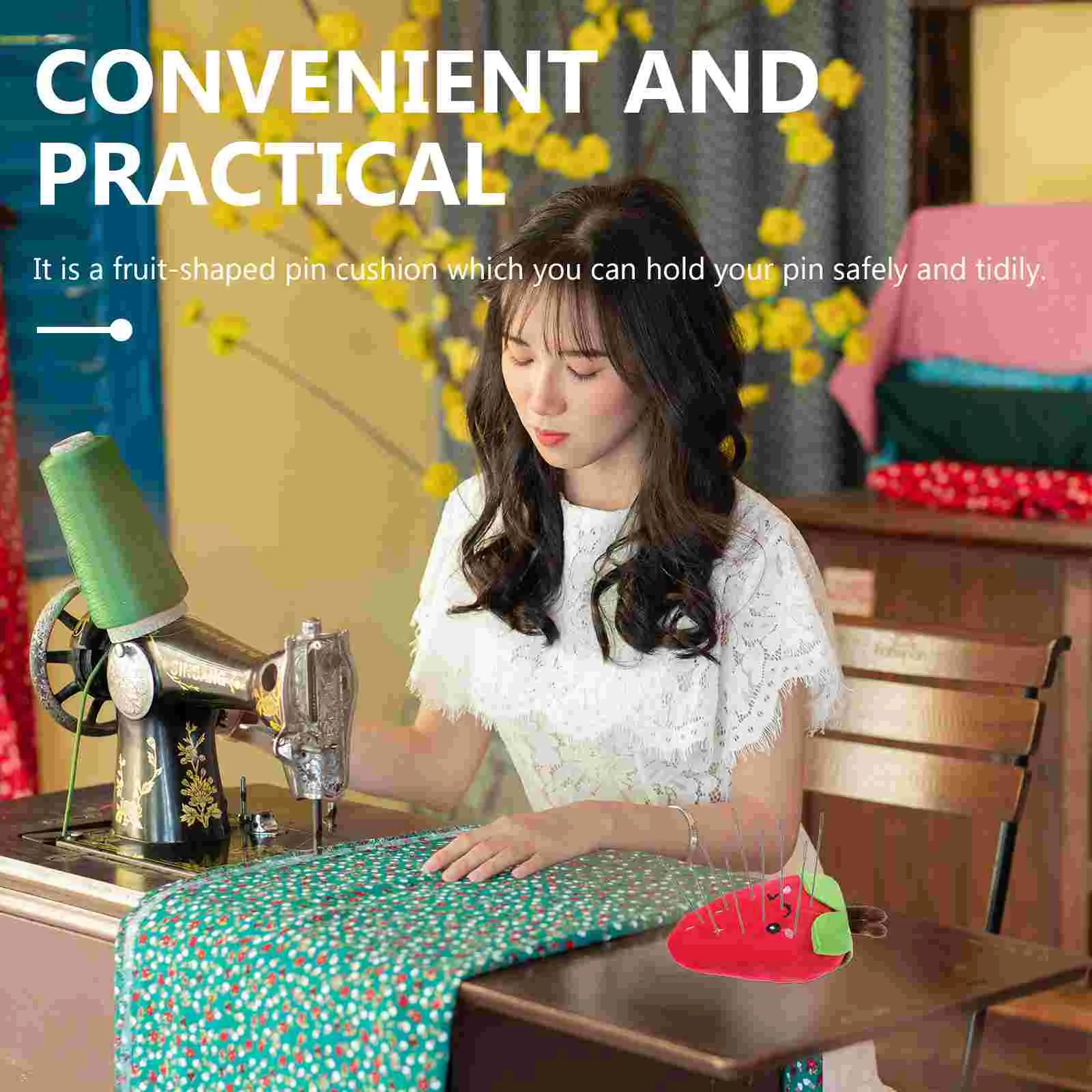 바늘 수집기 퀼팅 패드 딸기 DIY 바느질 공예 핀 쿠션, 과일 쿠션, 면 사랑스러운 핀츄 거치대