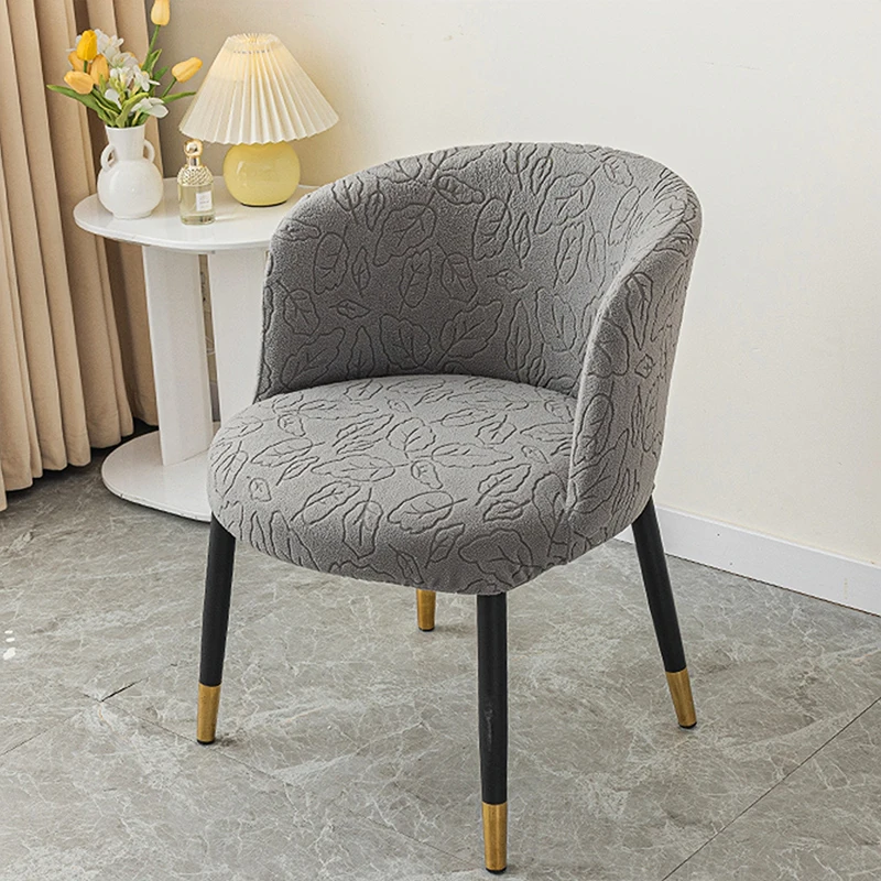 Jacquard Curved Chair Cover Nordic Round Armchair Elastic Seat Covers Home Hotel Dustproof Protect Dining Chair Slipcover 6