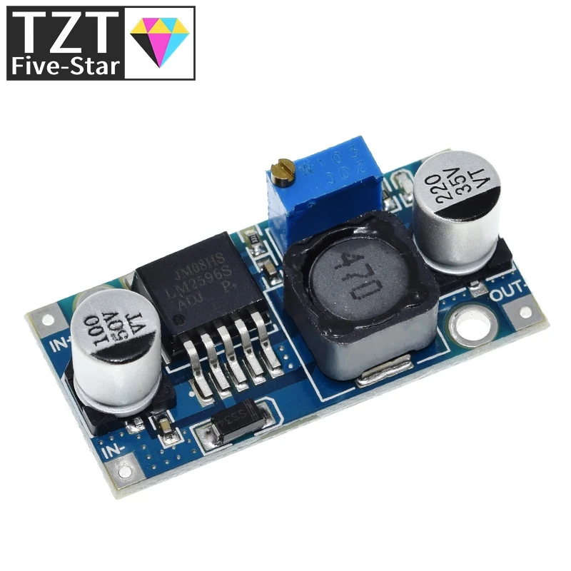 TZT LM2596 DC-DC Step-down Power Supply Module 3A Adjustable Step-down Module LM2596S Voltage Regulator 24V 12V 5V 3V