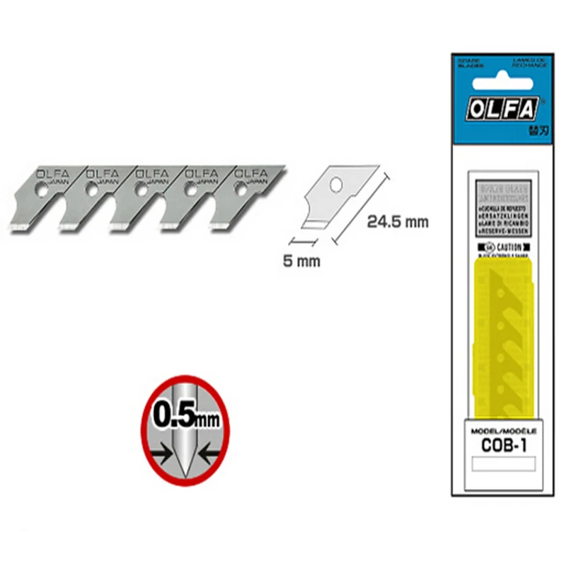 

Olfa COB-1 Compass Cutter Blades(15pcs) for CMP-1 CMP-1/DX 57B 189B Olfa Compass Cutters