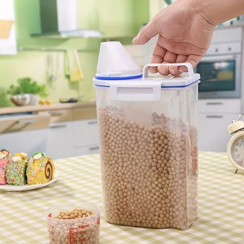 Food Storage Canister 1pc Large Capacity Household Sealed Rice Dispenser Kitchen Supplies