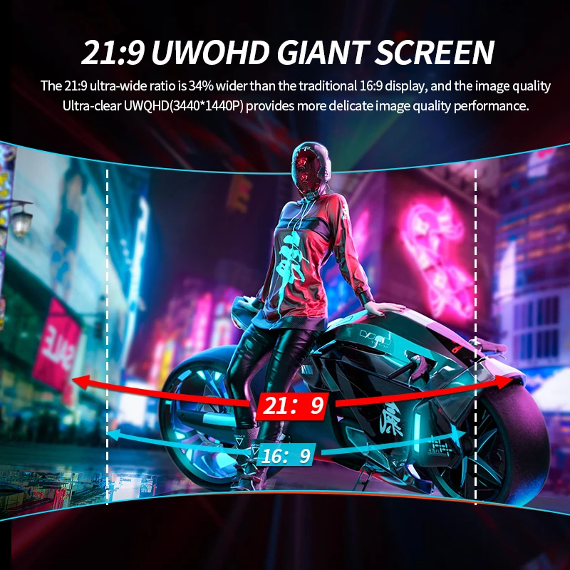 moniteur de jeu ultra large de 34 pouces, 120hz, panneau ips à vue directe, écran ultra large 21:9, résolution 2k (2560x1080), sans haut parleur intégré Moniteur de jeu ultra large de 34 pouces, 120Hz, panneau IPS à vue directe, écran ultra large 21:9, résolution 2K (2560x1080), sans haut-parleur intégré 4