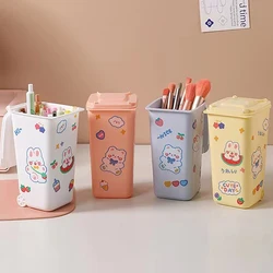 Mini Desktop Trash Can 4color Garbage Storage Box Living Room Coffee Table With Cover Small Paper Basket Plastic Garbage Bag