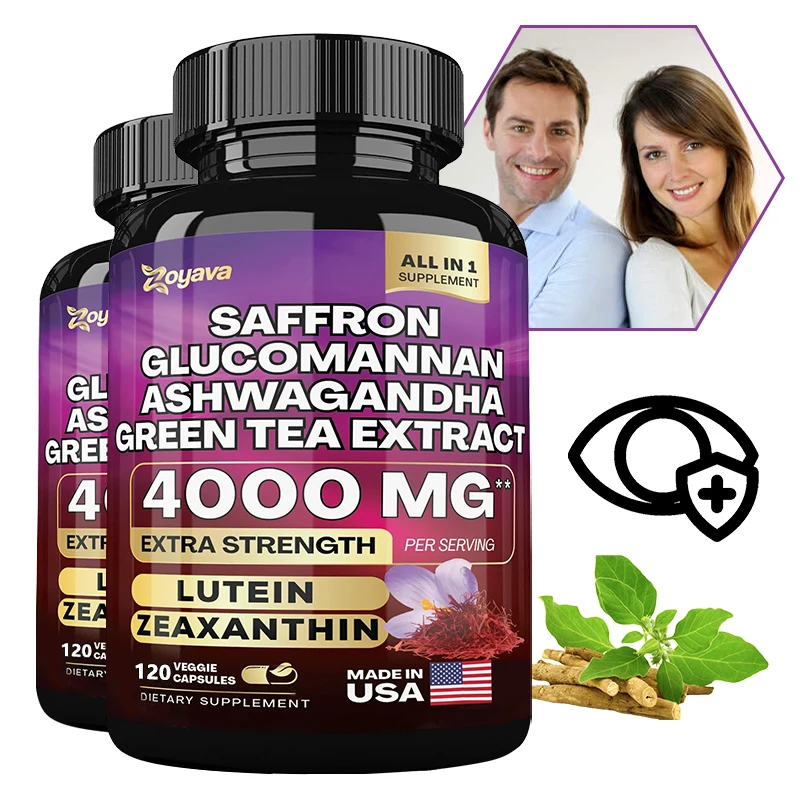 Saffron Extract Glucomannan Green Tea 4000 Mg Mood Regulation Eye Health green tea capsules