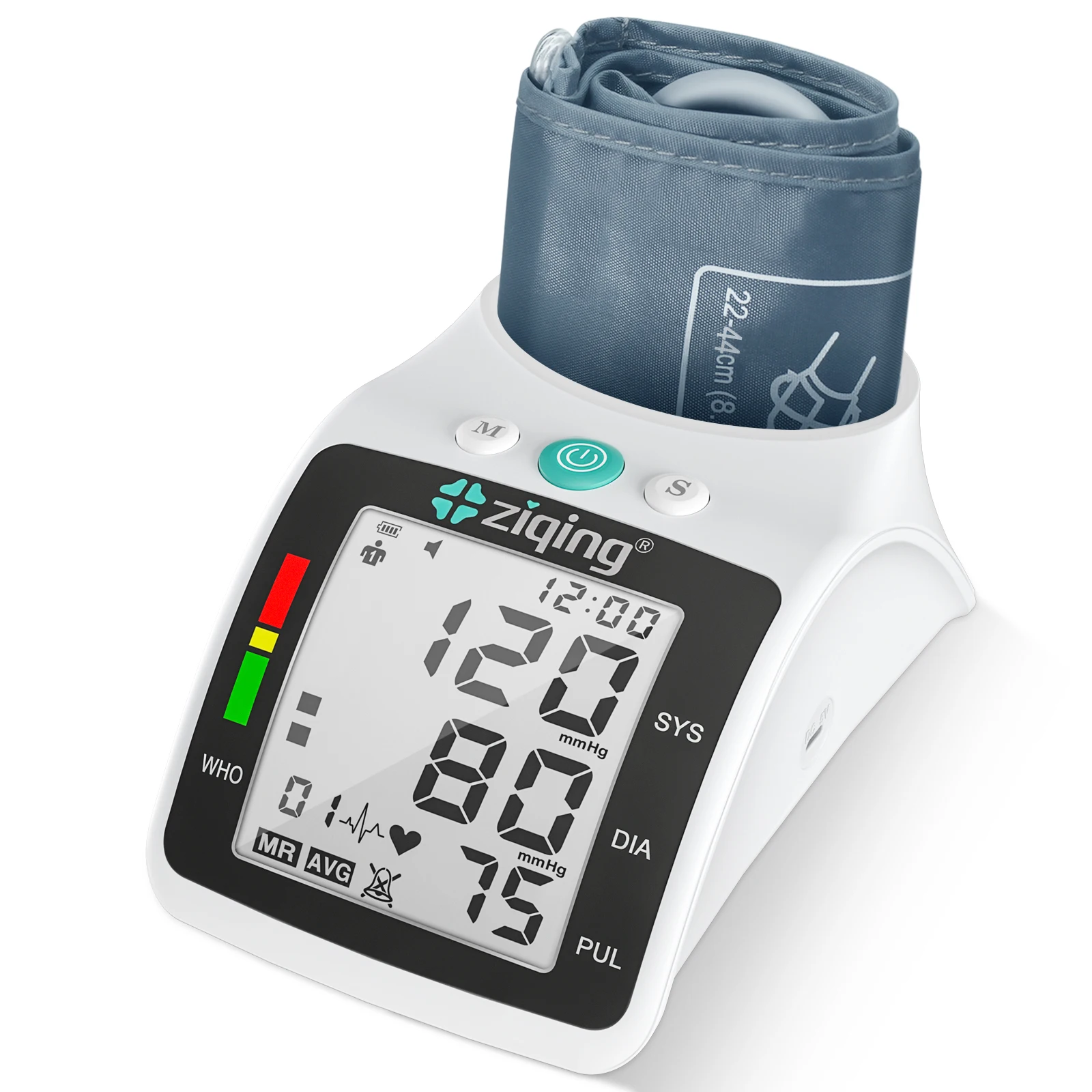 Digital BP Blood Pressure Monitor Pressure Tonomete Automatic Upper Arm Machine Pulse Rate Monitoring Meter for Home LCD Display