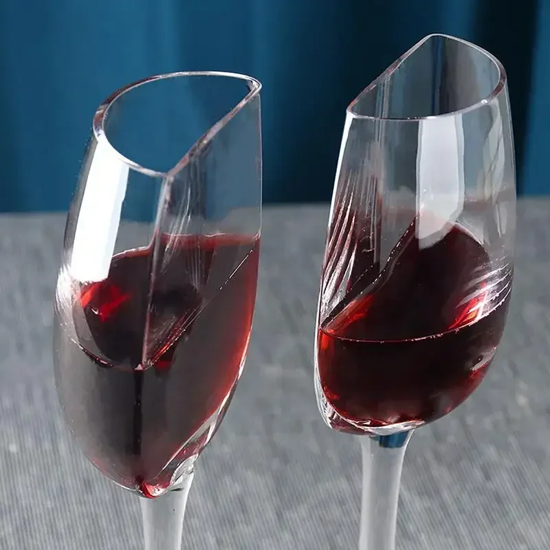 Creative Half Round Wine Glass Crystal Glass Cups, Portable Clear Glasses Multi-use Vintage Tall Wine Glassware Tableware Gift