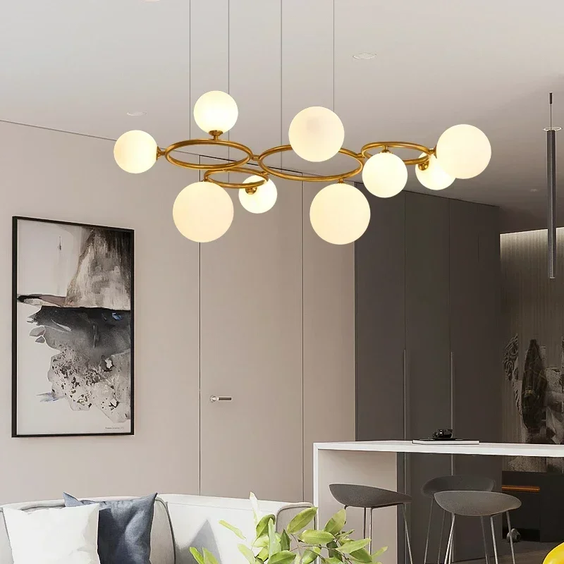 Nordic LED Chandelier Home Decorative Lighting Dining Room Living Room Bedroom Art Chandelier Ceiling Fixed Hanging Lamp E27