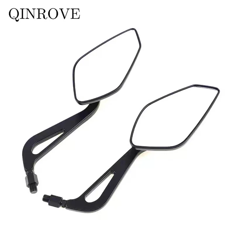오토바이 백미러 블랙 알루미늄 합금 사이드 미러, 혼다 NC 750X 베넬리 TRK 502X 702 범용, 8mm, 10mm