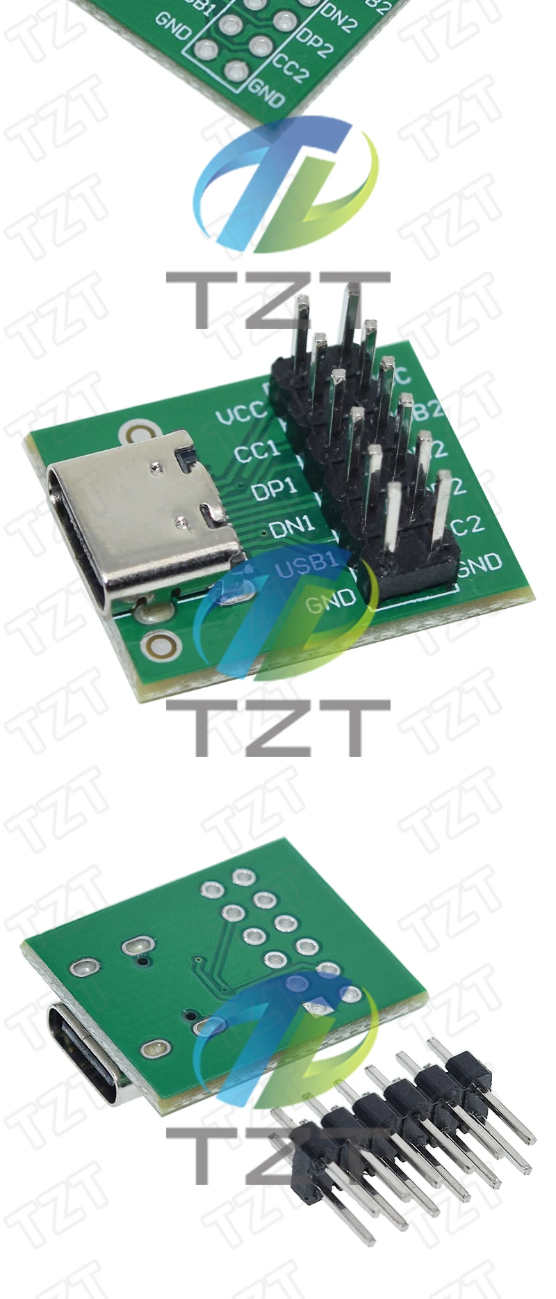1/5PCS USB TYPE-C zu DIP PCB Stecker Pinnwand Test Board Solder Weibliche Dip Pin Header Adapter – Detail 4