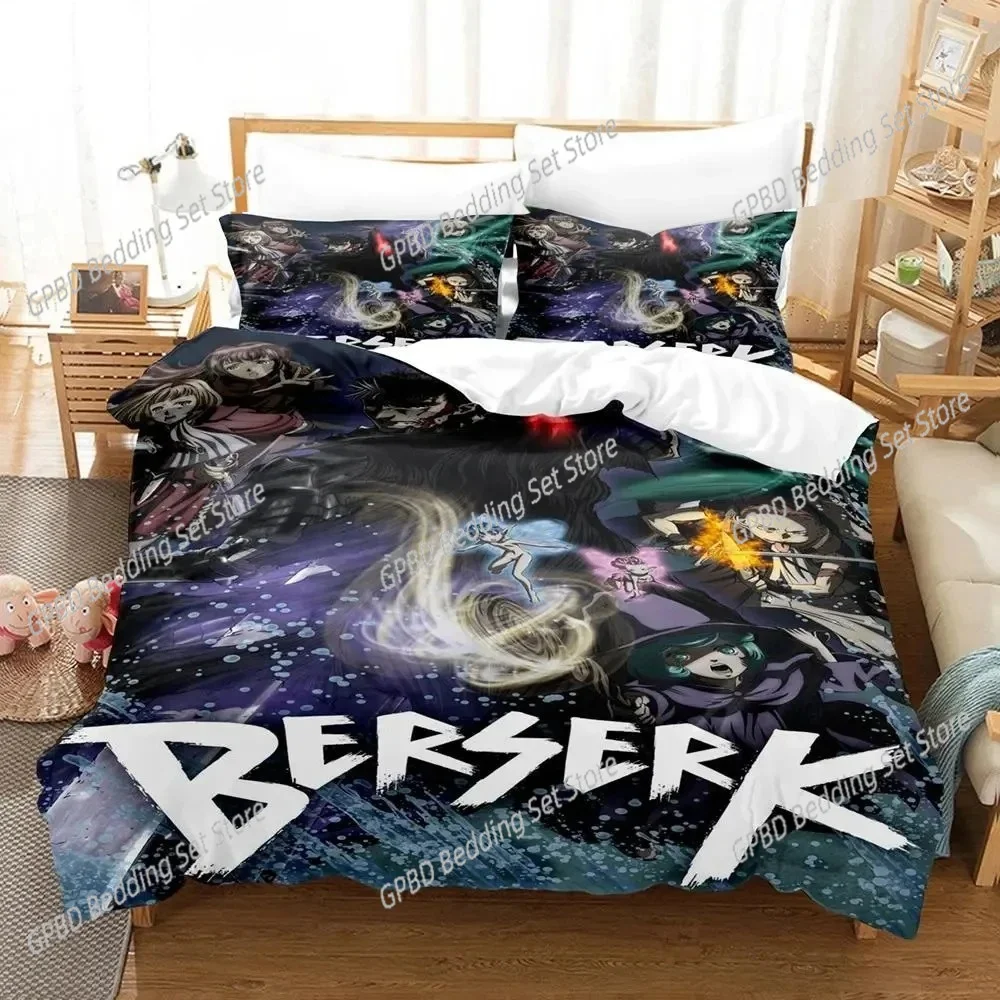 3D Print Anime Berserk Bedding Set Double Twin King Duvet Cover Comforter Pillowcase Boys Girls Adults Bedroom Duvet cover sets 2