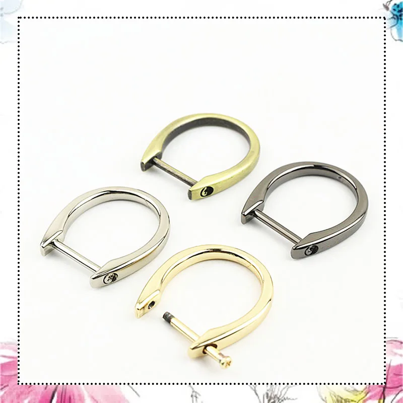 20Pcs ID21mm Metal Detachable Screw D Ring Buckle U-shaped Rings Bag Strap Connection Hook Clasp DIY Hardware Accessory