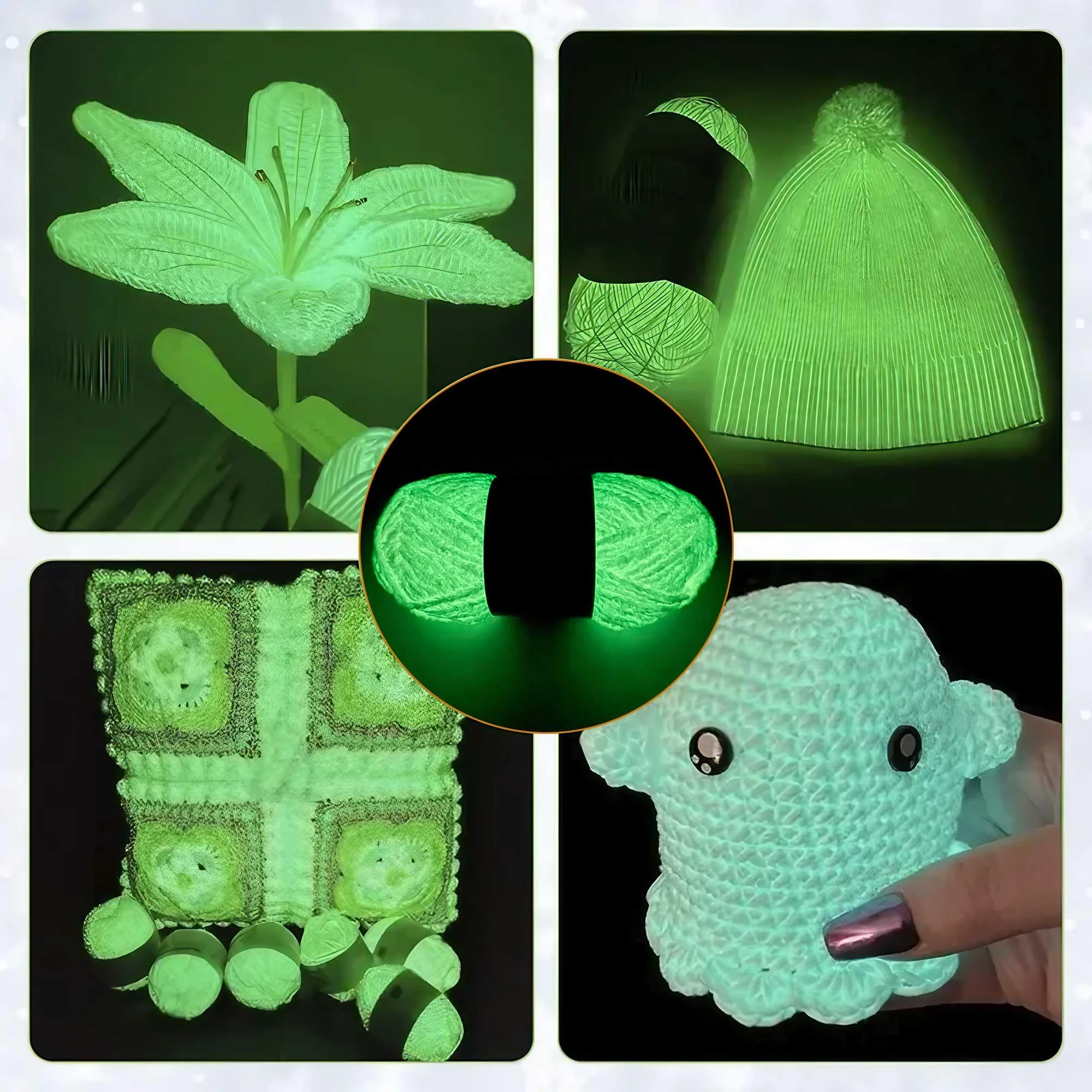 Luminous Chenille Velvet Yarn-Polyester Glow in Dark Yarn for Knitting, Crochet, Hand-Woven Dolls & DIY Creations