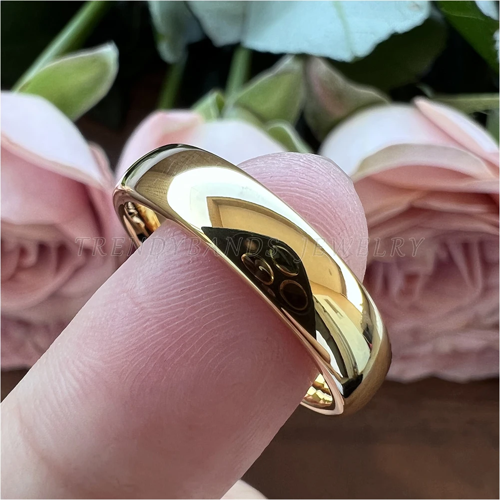 8mm 6mm Tungsten Wedding Rings for Men Women Engagement Band Classic Jewelry Domed High Polished Shiny Comfort Fit