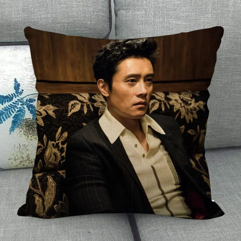 Custom Lee Byung Hun Pillowcase Wedding Decorative Cotton Linen Pillow Case For Home Pillow Cover 45X45(One Sides) 6