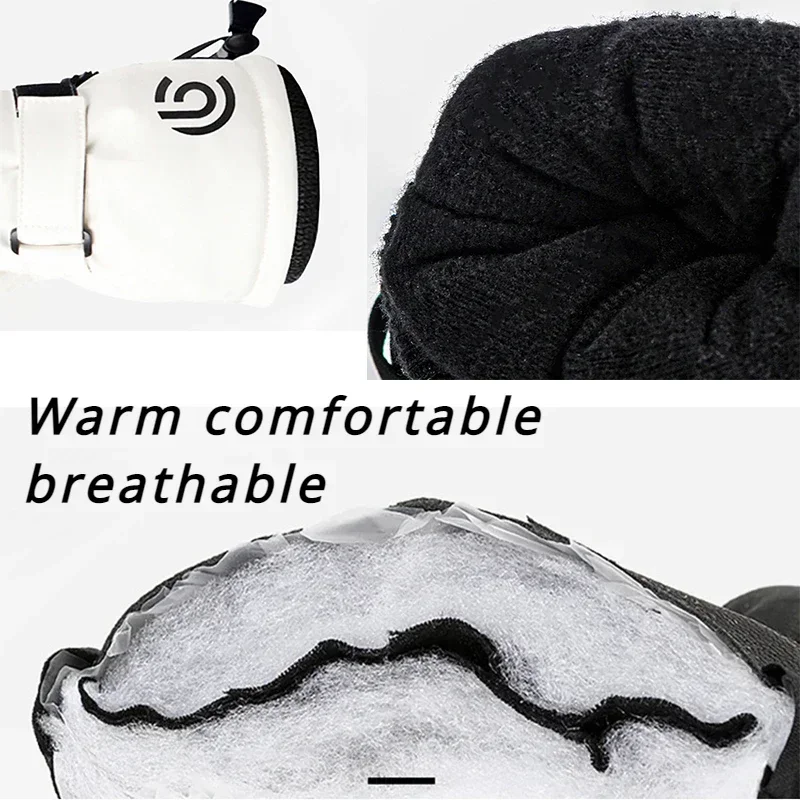 Winter Ski Gloves Men Women Windproof Warm Waterproof Touch-Screen Fleece Non-slip Snowboard Snowmobile Cycling Skiing Gloves 4