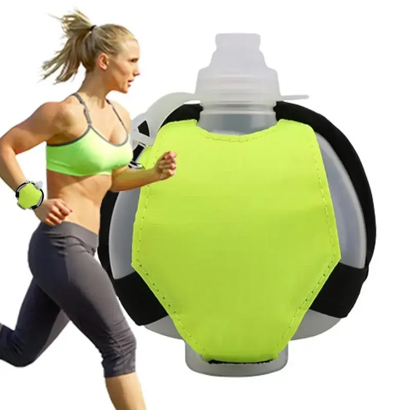 Sports Water Bottle Portable Water Bottle Sport Wrist Silicone Running Hands Free Foldable Leakproof