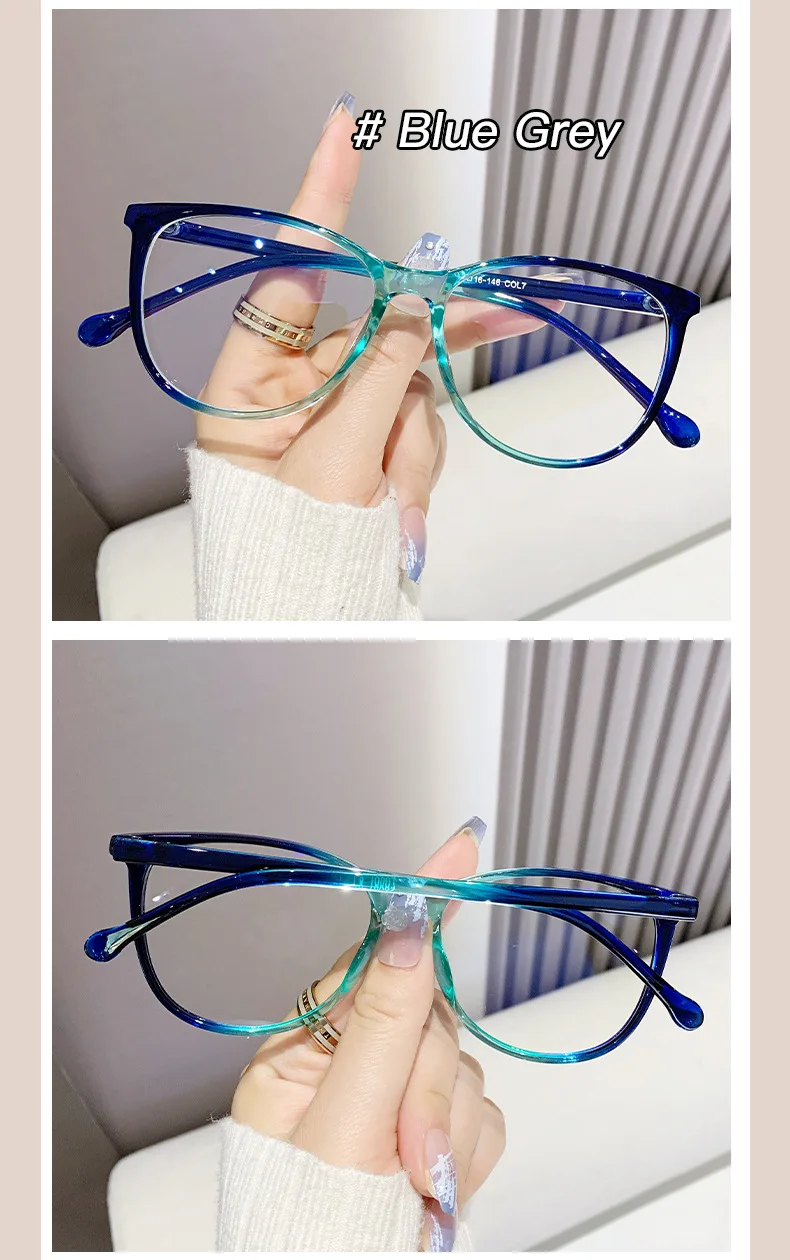Neue Mode Gläser für Frauen Retro Transparente Gläser Anti Blau Licht Brillen Rahmen Luxus Marke Design Vier Jahreszeiten Spectac – Detail 23