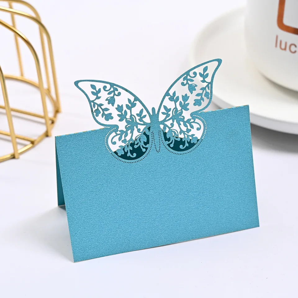 Tarjetas de lugar con nombre de mariposa, decoración de boda, mesa,  Mensaje, tarjeta de felicitación, suministros para fiestas, 50 piezas -  AliExpress, image size:960x960