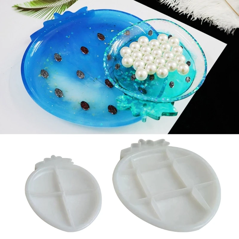 

DIY Strawberry Shape Plate Coaster Silicone Mold Fruit Food Station Serving Tray Storage Dish Ornament Epoxy Resin Casting Mould