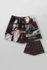 2024YAAmerican men's casual shorts spring and summer new mesh quick drying breathable shorts casual beach pants 4