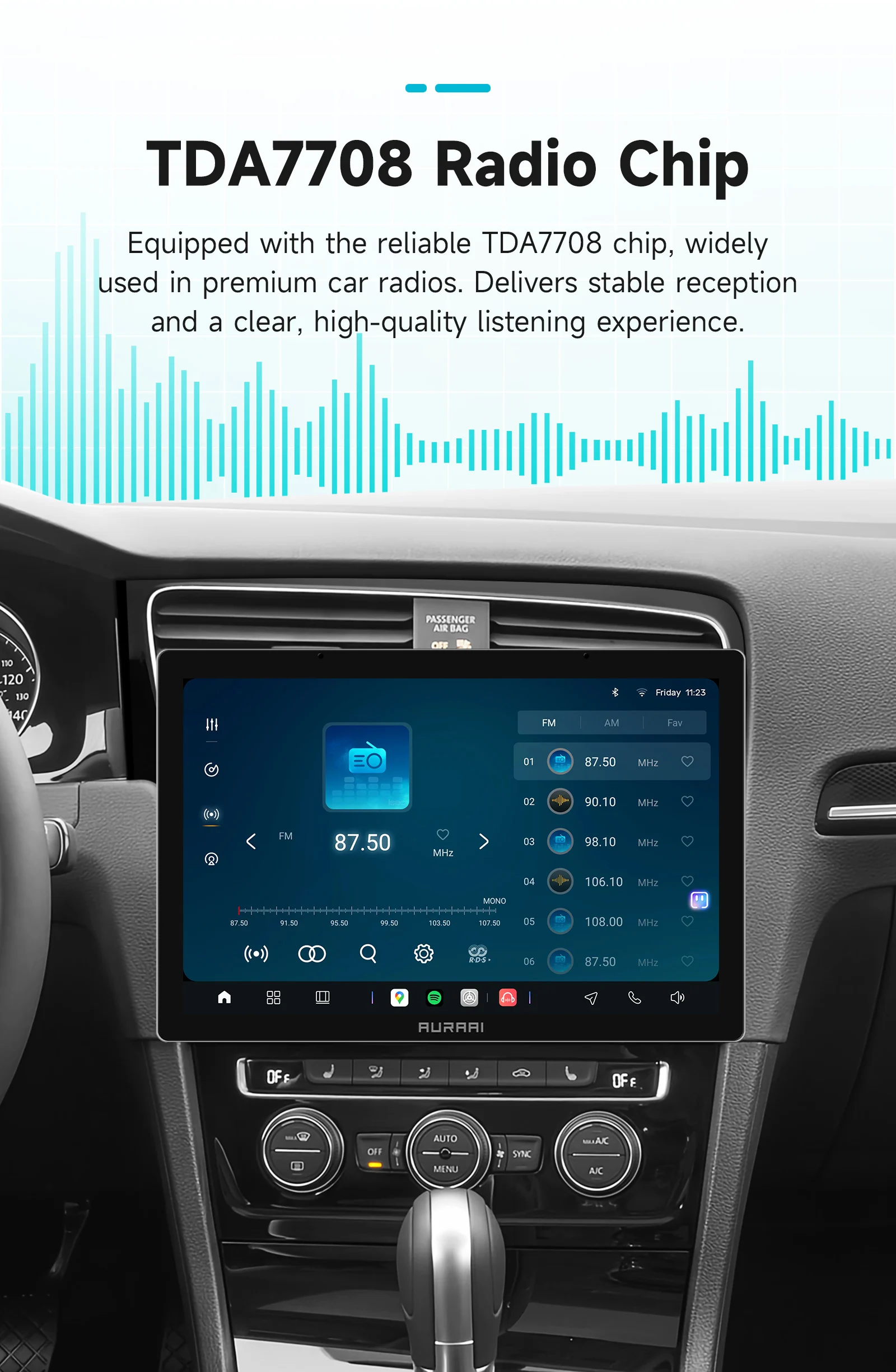 AURAAI X100 Android Auto Intelligente Bildschirm für Volkswagen Golf 7 2013-2017 Navi GPS RDS DSP 4G CarPlay BT Dual MIC UNIS7870 – Detail 21